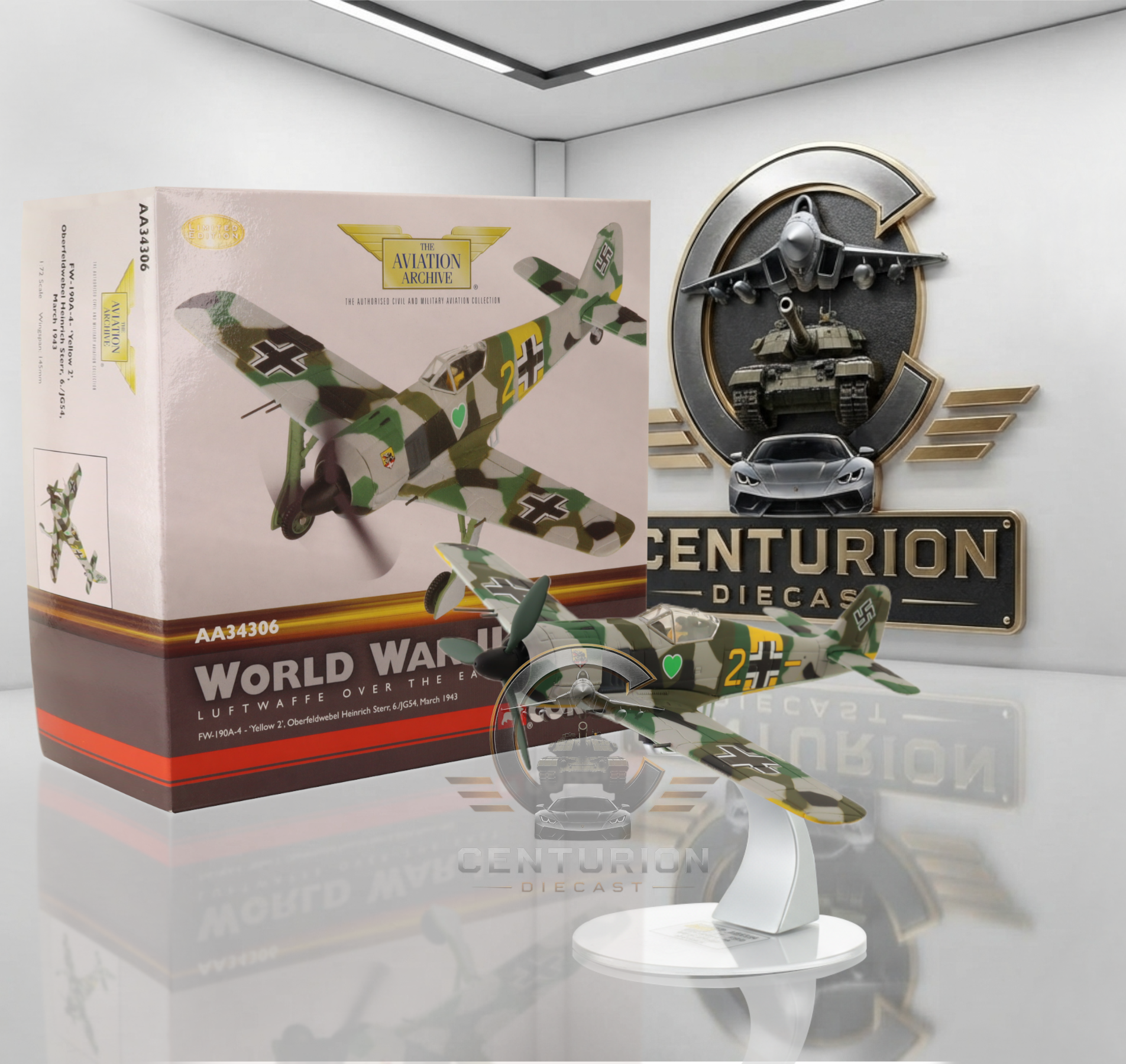 CORGI FW-190A-4 LUFTWAFFE "YELLOW 2" OBERFELDWEBEL HEINRICH STERR, MARCH 1943