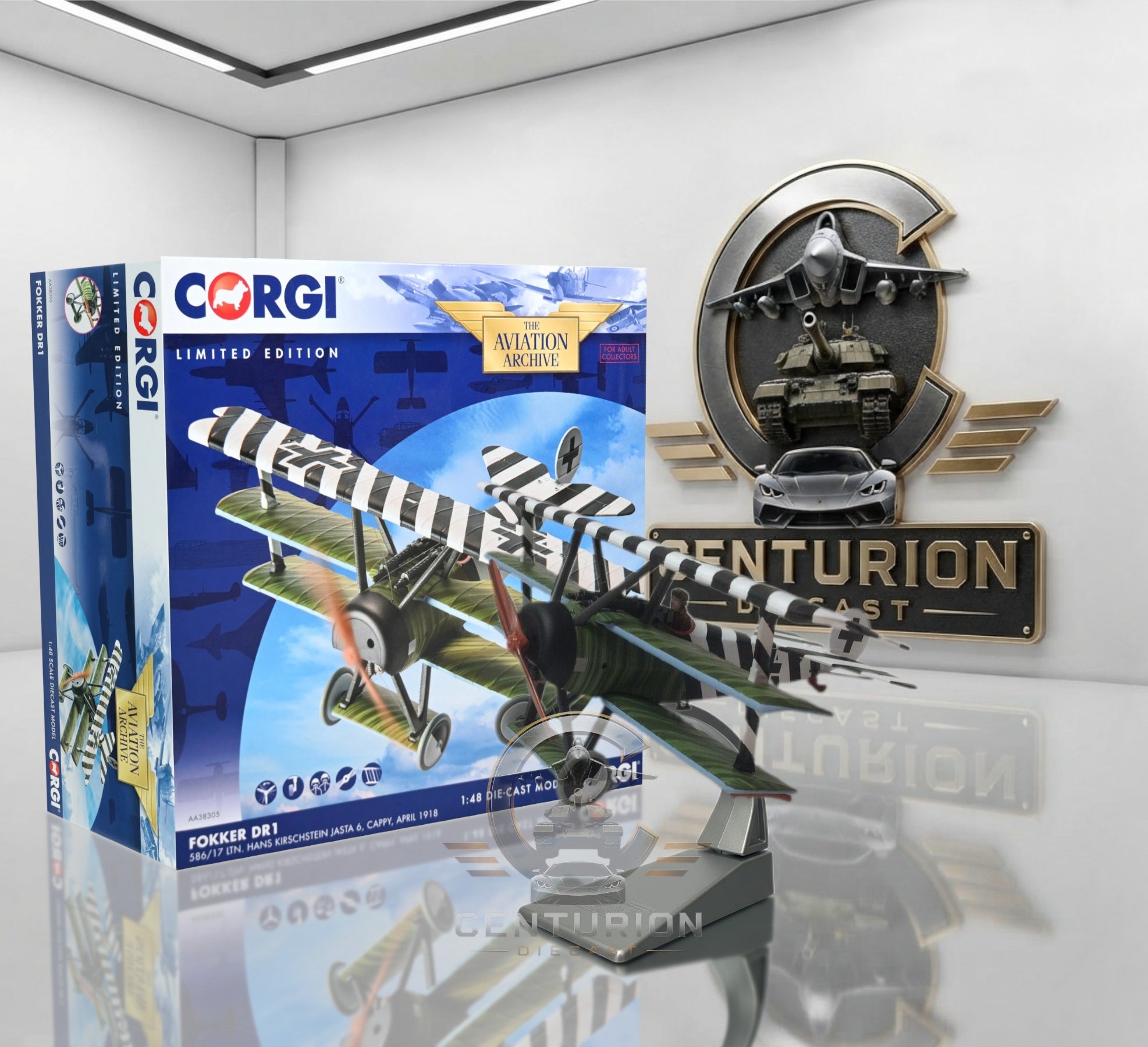 CORGI DR.I TRIPLANE LUFTSTREITKRAFTE JASTA 6 HANS KIRSCHSTEIN CAPPY FRANCE APRIL 1918