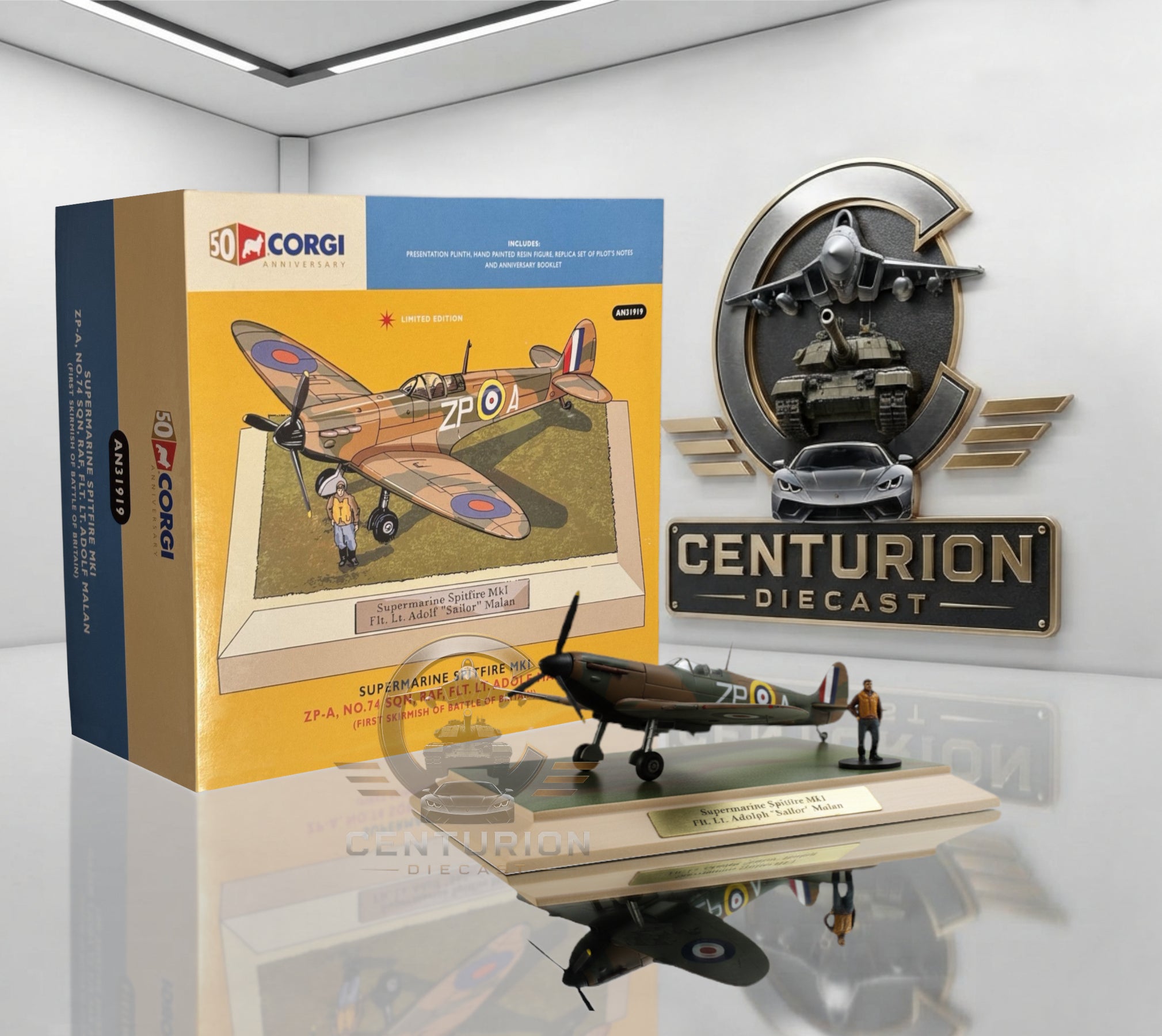 CORGI SPITFIRE MK.I RAF No.74 SQN ADOLF "SAILOR" MALAN