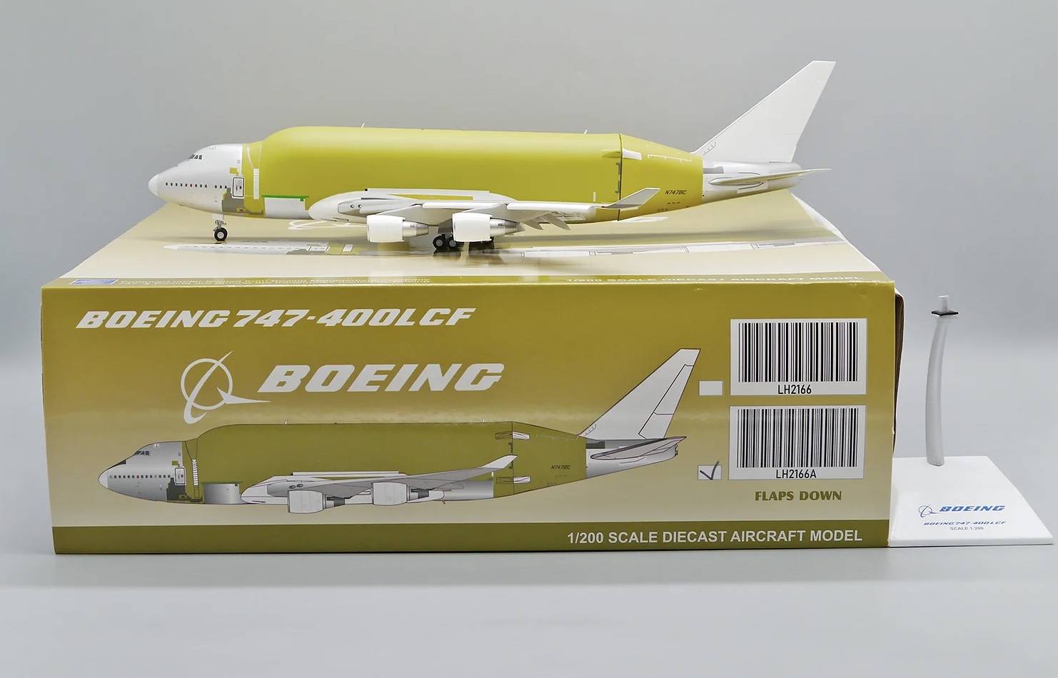 JC WINGS B747-400 (LCF) BOEING COMPANY "BAREMETAL VERSION" (FLAPS DOWN) REG: N747BC