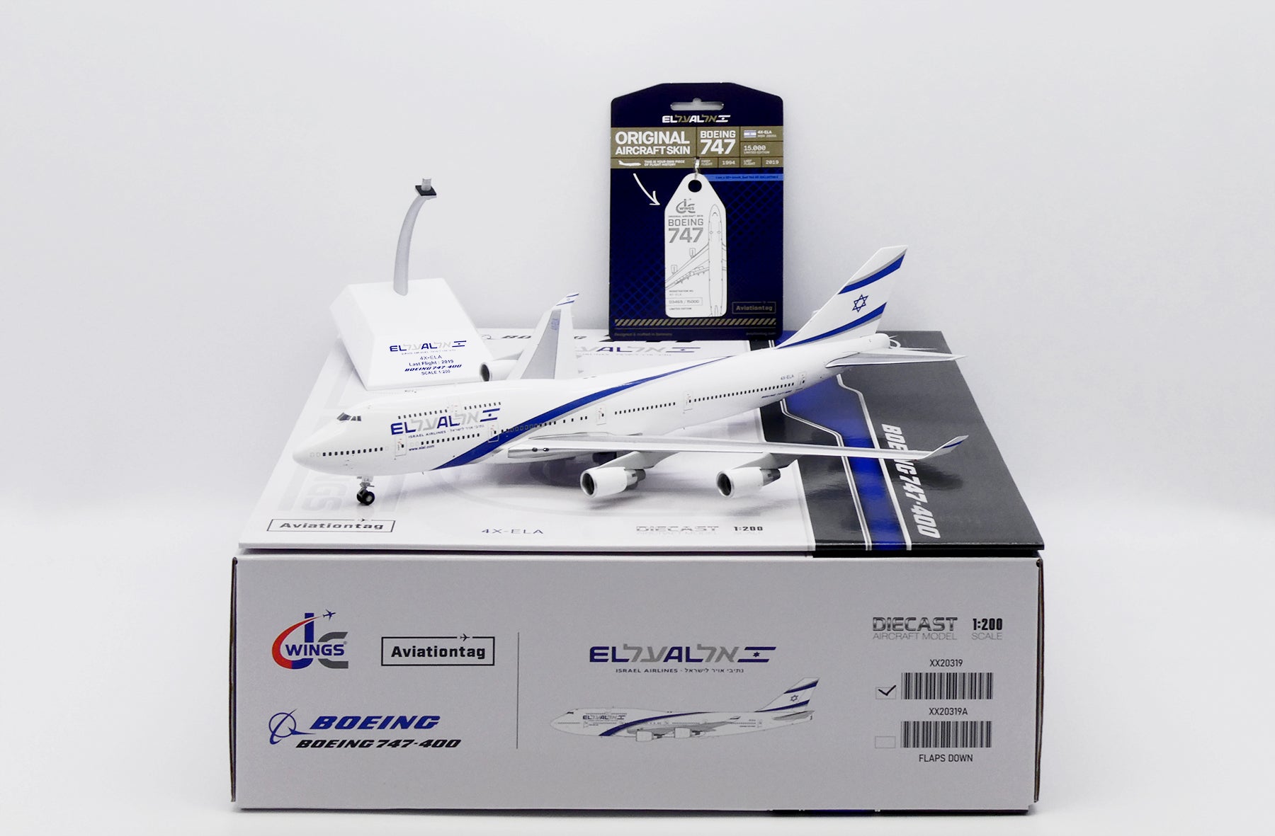 JC WINGS B747-400 EL AL ISRAEL AIRLINES REG: 4X-ELA (PLUS AVIATION TAG)